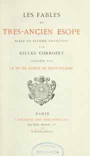 Cover of: Les Fables du très-ancien Esope