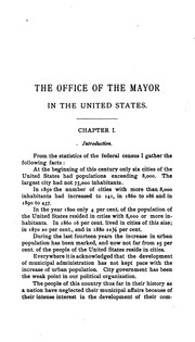 Cover of: The Office of Mayor in the United States: A Study in Administrative Law