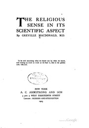 Cover of: The religious sense in its scientific aspect