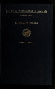 Cover of: Rings and ideals. by Neal Henry McCoy