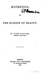 Cover of: Aesthetics: or, The science of beauty.
