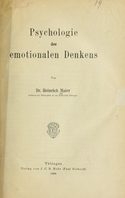 Cover of: Psychologie des emotionalen Denkens