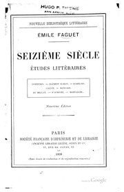 Cover of: Seizième siècle by Émile Faguet