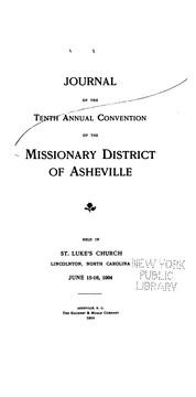 Cover of: Journal of the ... Annual Convention of the Missionary District of Asheville