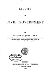 Cover of: Studies in Civil Government