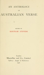 Cover of: An anthology of Australian verse.