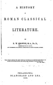 Cover of: A history of Roman classical literature.