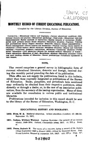 Cover of: Bulletin by United States Bureau of Education