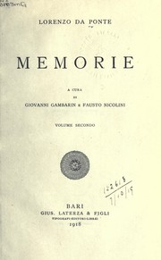 Cover of: Memorie