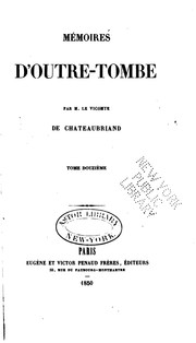 Cover of: Mémoires d'outre-tombe