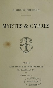 Cover of: Myrtes & cyprès