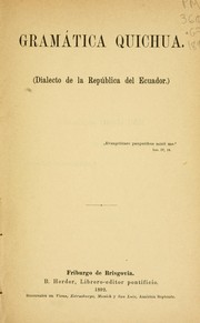 Cover of: La lengua quichua by Juan M. Grimm