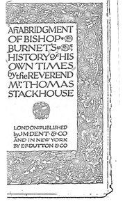 Cover of: History of his own times