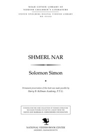 Cover of: Shmerl nar: di geshikhṭe fun an umbaḳanṭn held