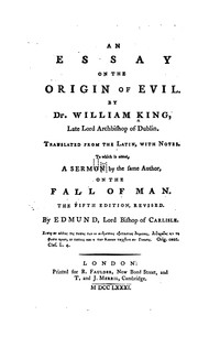 Cover of: An Essay on the Origin of Evil.