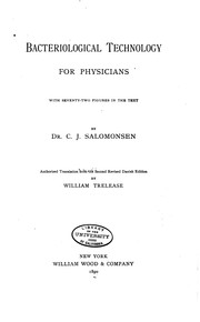 Cover of: Bacteriological technology for physicians with seventy-two figures in the text