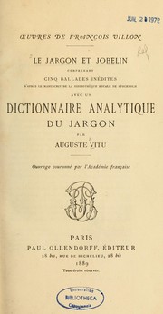 Le Jargon et jobelin by Auguste Charles Joseph Vitu