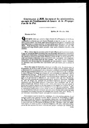 Cover of: Circulaire à MM. les curés et les missionnaires au sujet de l'établissement de l'Oeuvre de la propagation de la foi