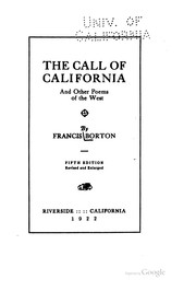 Cover of: The call of California | Francis Borton