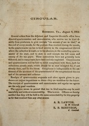 Cover of: Circular: Richmond, Va., August 8, 1864