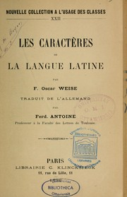 Cover of: Les Caractères de la langue latine