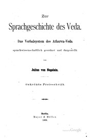 Cover of: Zur sprachgeschichte des Veda. by Negelein, Julius von