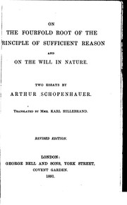 Cover of: On the fourfold root of the principle of sufficient reason by Arthur Schopenhauer