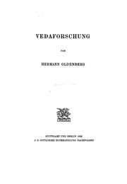 Cover of: Vedaforschung