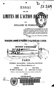 Cover of: Essai sur les limites de l'action de l'état