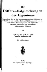 Cover of: Die differentialgleichungen des ingenieurs by W. Hort