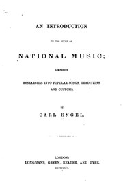 Cover of: An Introduction to the Study of National Music: Comprising Researches Into ...