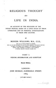 Cover of: Religious Thought and Life in India: An Account of the Religions of the ...