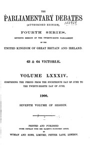 Cover of: The Parliamentary Debates