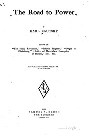 Cover of: The road to power by Karl Kautsky