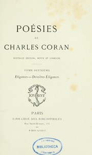 Cover of: Poésies by Charles Coran