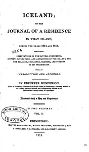 Cover of: Iceland: or, The journal of a residence in that island, during the years 1814 and 1815