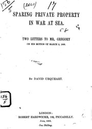Cover of: Sparing private property in war at sea.