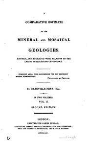 Cover of: A comparative estimate of the mineral and Mosaical geologies. by Granville Penn