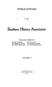 Cover of: Publications of the Southern History Association ... by Southern History Association