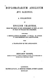 Cover of: Diplomatarium anglicum aevi saxonici by Benjamin Thorpe