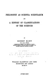 Cover of: Philosophy as scientia scientiarum by Robert Flint