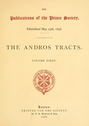 Cover of: The Andros tracts by with notes by W. H. Whitmore.