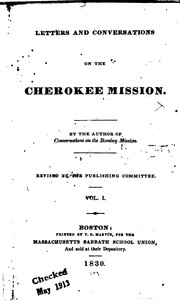 Cover of: Letters and conversations on the Cherokee mission.