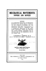 Cover of: Mechanical movements, powers and devices