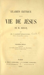 Cover of: Examen critique de la vie de Jésus de M. Renan