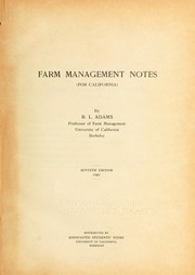 Cover of: Farm management notes: (for California)