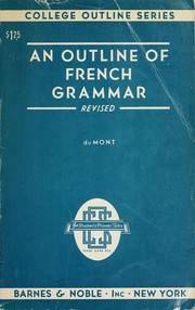 Cover of: An outline of French grammar
