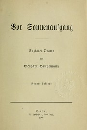 Cover of: Vor Sonnenaufgang: Soziales Drama