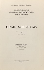 Cover of: Grain sorghums