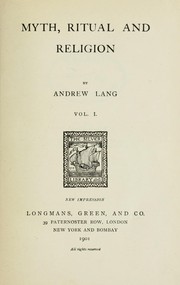 Cover of: Myth, ritual and religion by Andrew Lang